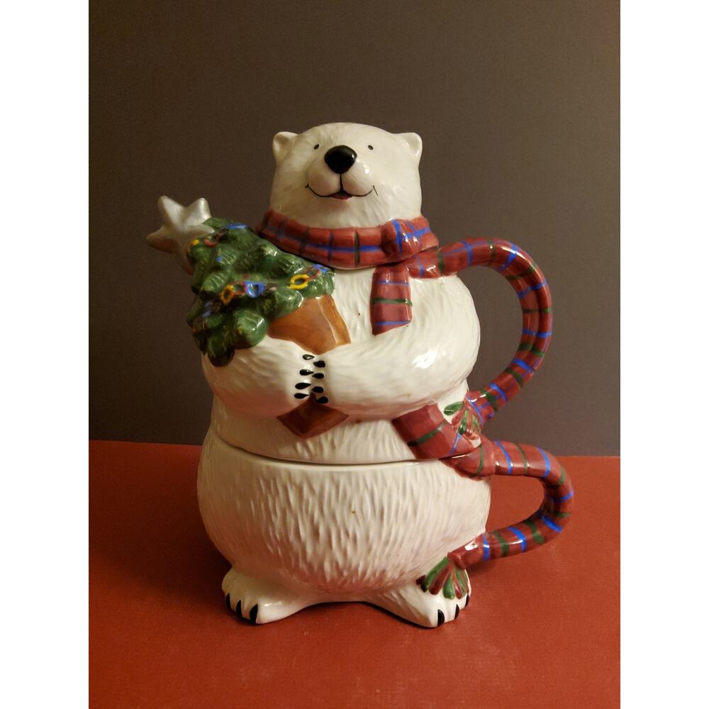Pfaltzgraff Ceramic Snow Bear Teapot for one